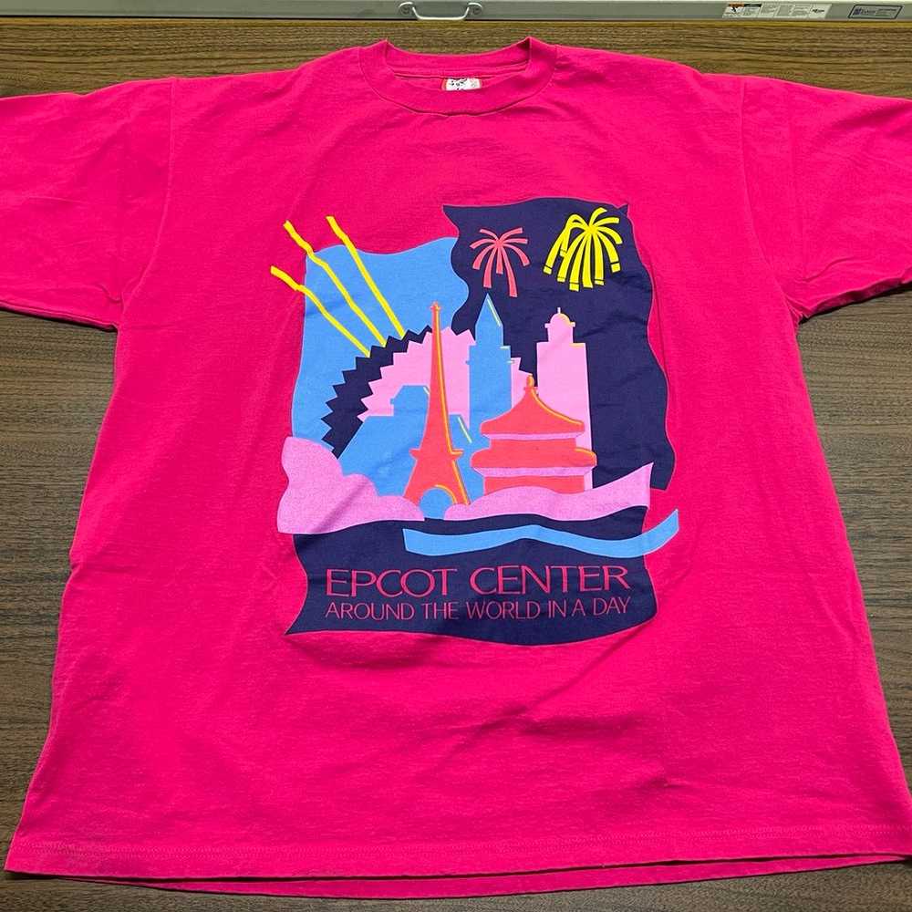 VTG Epcot Center “Around the World in a Day” Pink… - image 1