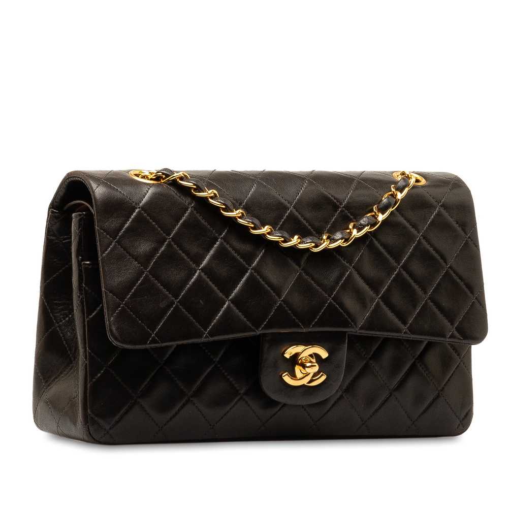 Black Chanel Medium Classic Lambskin Double Flap … - image 2