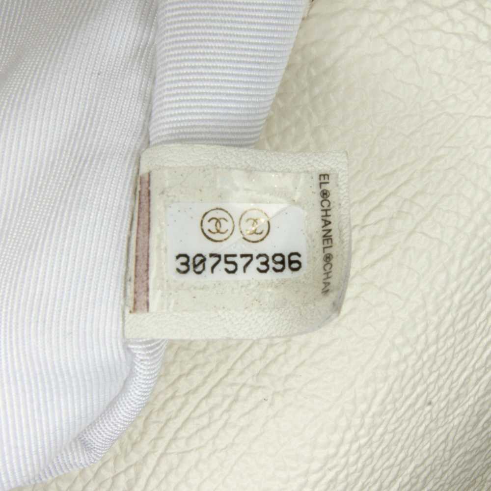 White Chanel Medium 19 Crochet Calfskin Flap Satc… - image 8