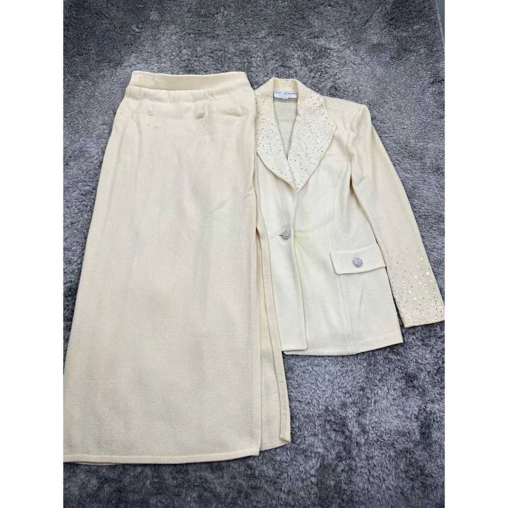 Vintage St John Evening Skirt Suit Womans 6 Cream… - image 1