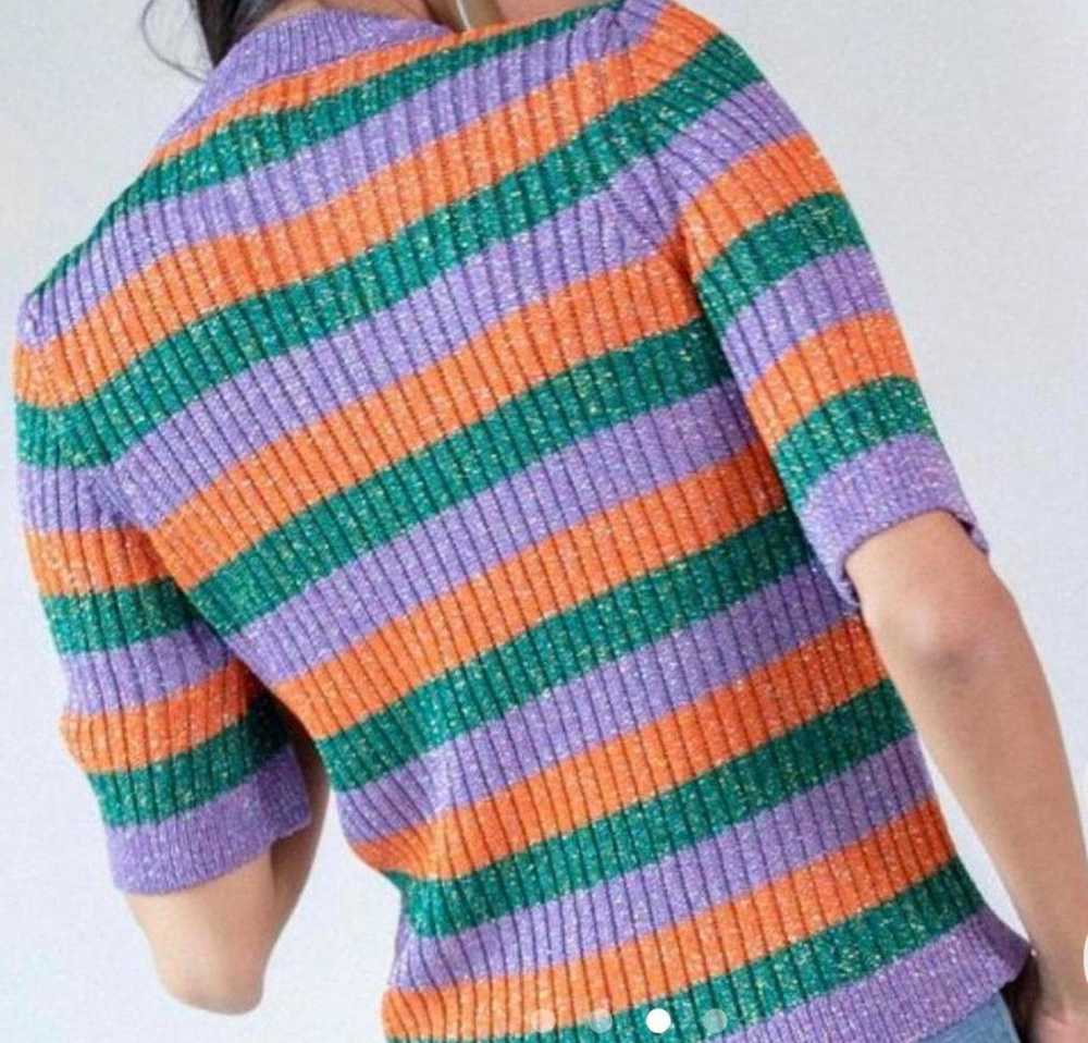 Ganni Lurex Stripe Knit T-Shirt - image 5