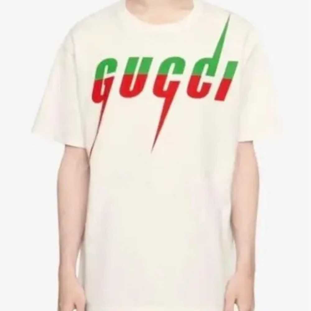Authentic Gucci Blade T-Shirt White Red Green Men… - image 10