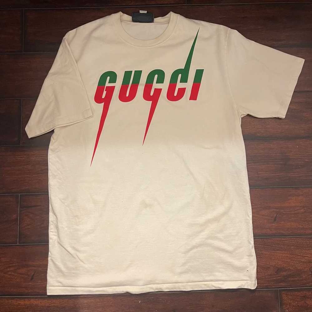 Authentic Gucci Blade T-Shirt White Red Green Men… - image 1