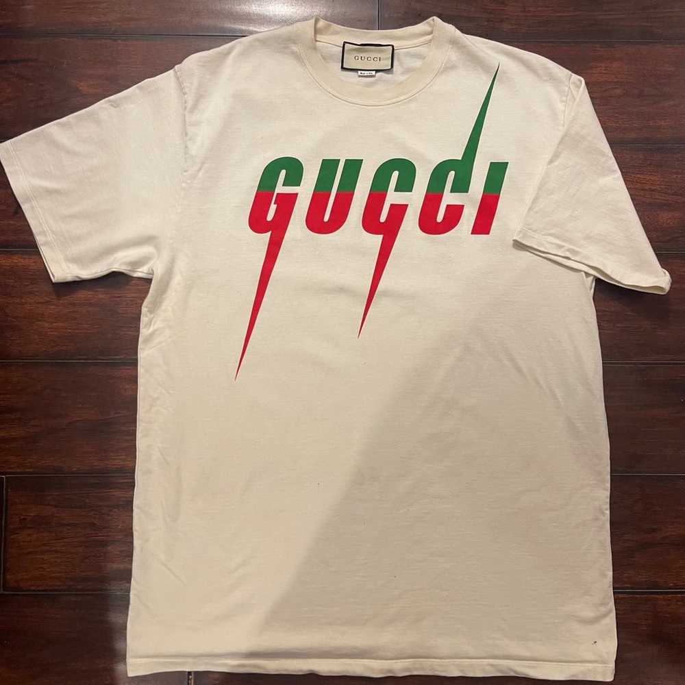 Authentic Gucci Blade T-Shirt White Red Green Men… - image 2