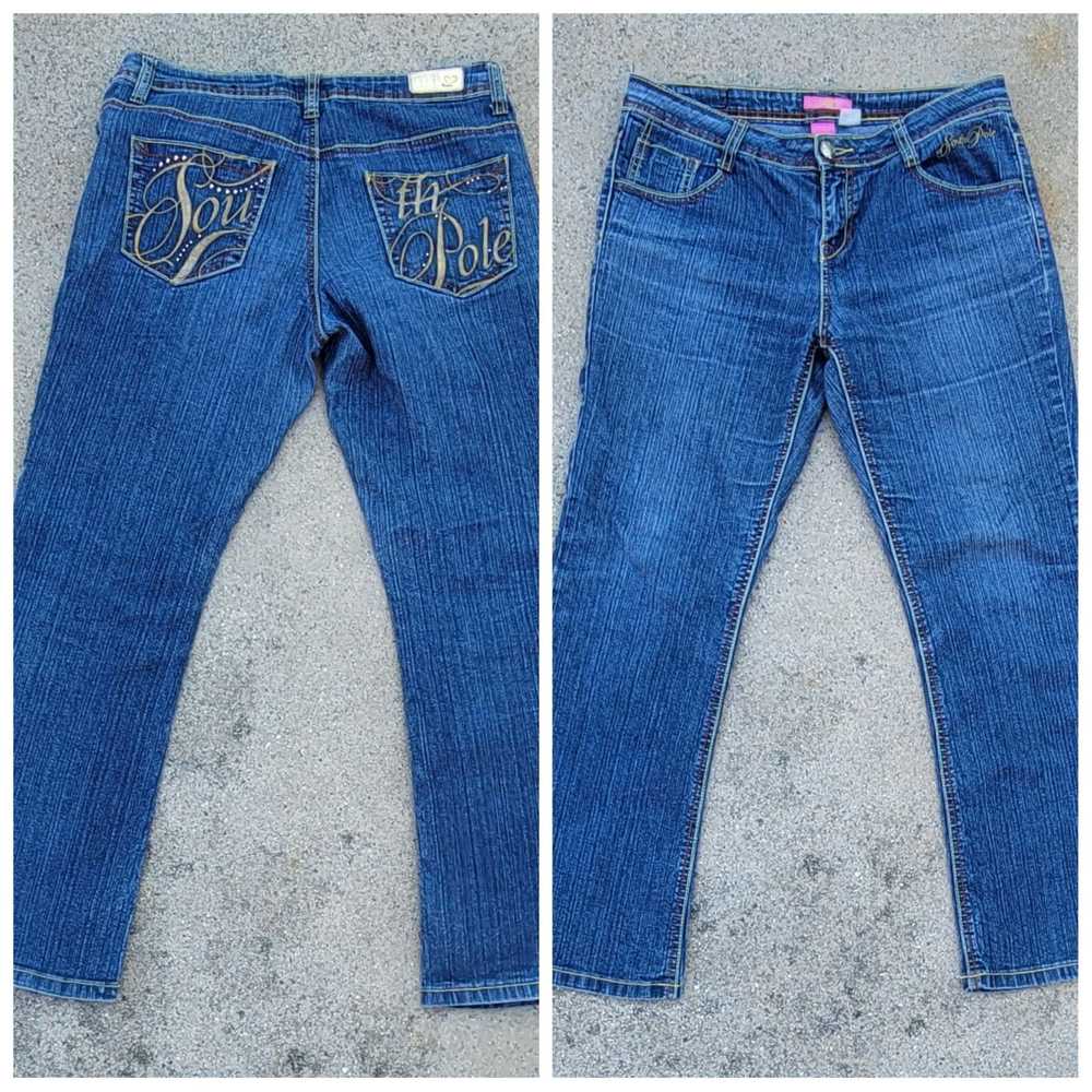 Southpole Vtg South Pole Embroidered Beaded Denim… - image 1