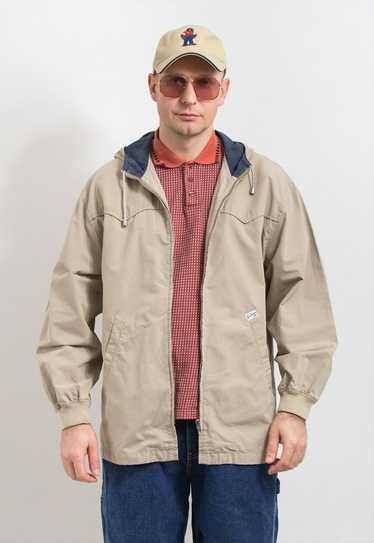 Levi's parka jacket hooded denim in beige men siz… - image 1