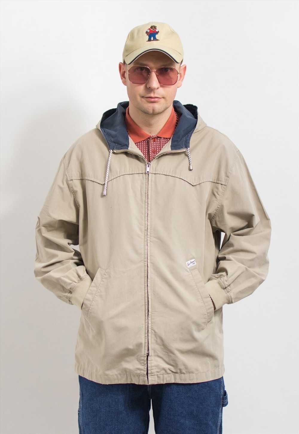 Levi's parka jacket hooded denim in beige men siz… - image 4