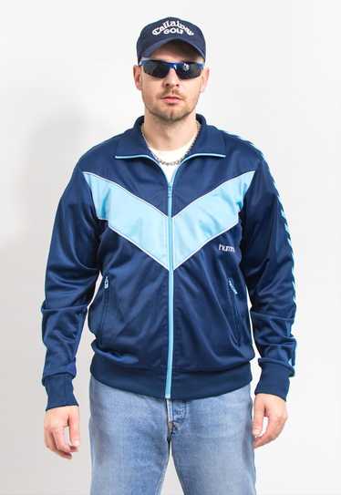 Hummel vintage tracksuit top in blue track jacket 