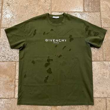Givenchy Destroyed / Distressed Olive Paris Logo … - image 1