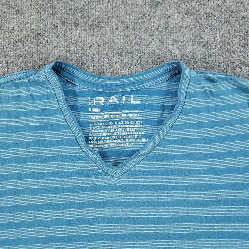 Rails The Rail Shirt Men's XL Blue Striped V-Neck… - image 3