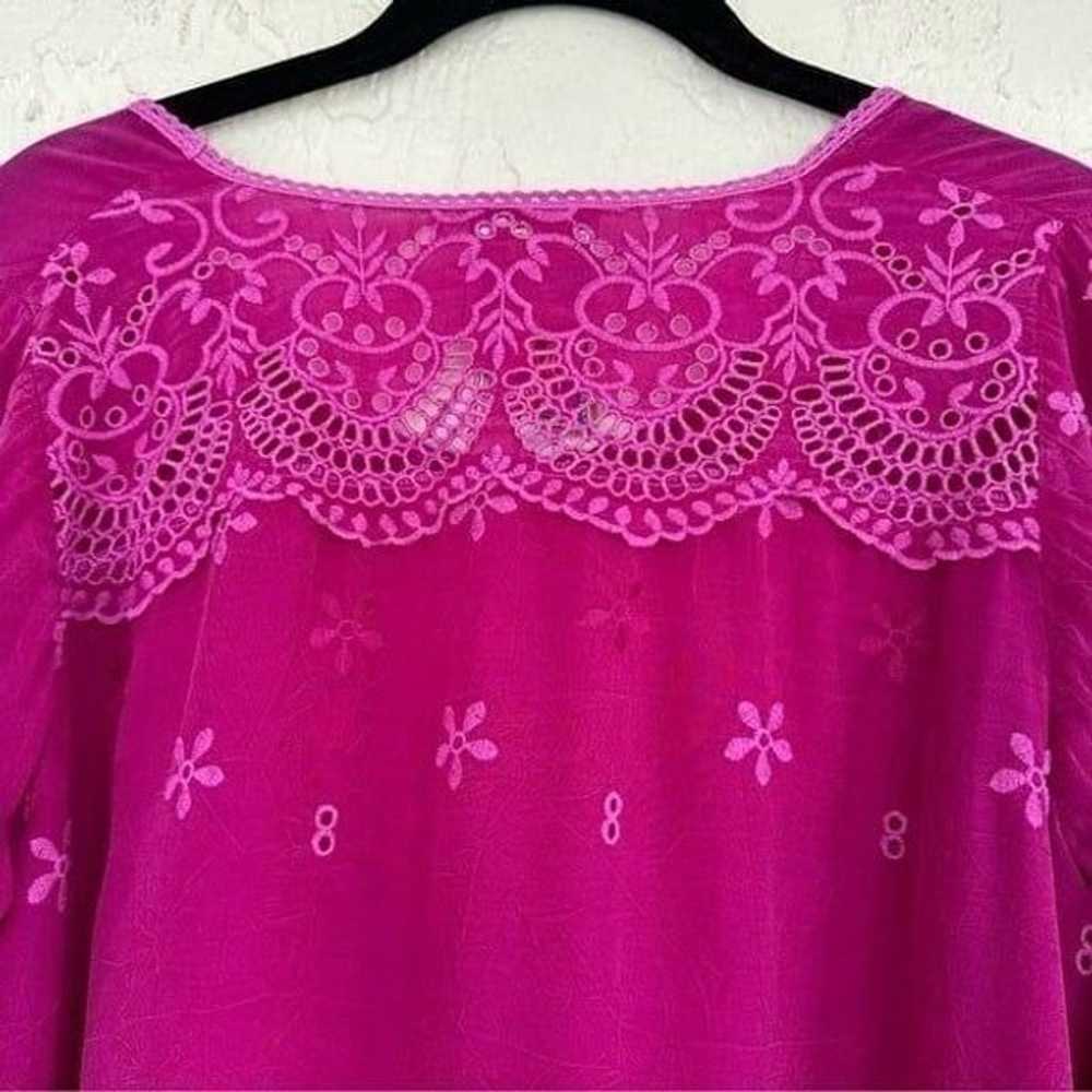 JOHNNY WAS Pink Eyelet Boho Embroidered Blouse Wo… - image 10