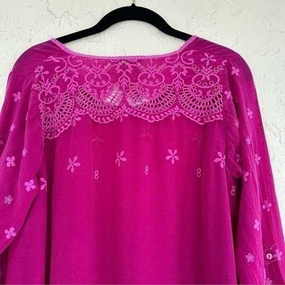 JOHNNY WAS Pink Eyelet Boho Embroidered Blouse Wo… - image 11
