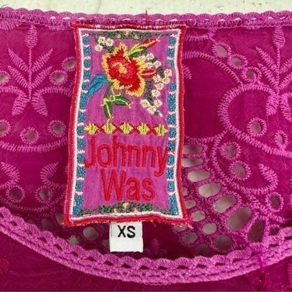 JOHNNY WAS Pink Eyelet Boho Embroidered Blouse Wo… - image 2