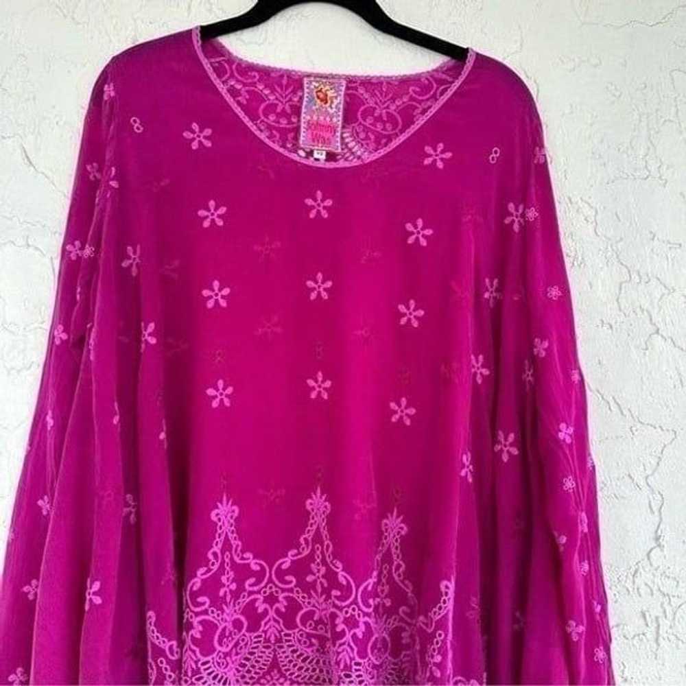 JOHNNY WAS Pink Eyelet Boho Embroidered Blouse Wo… - image 5