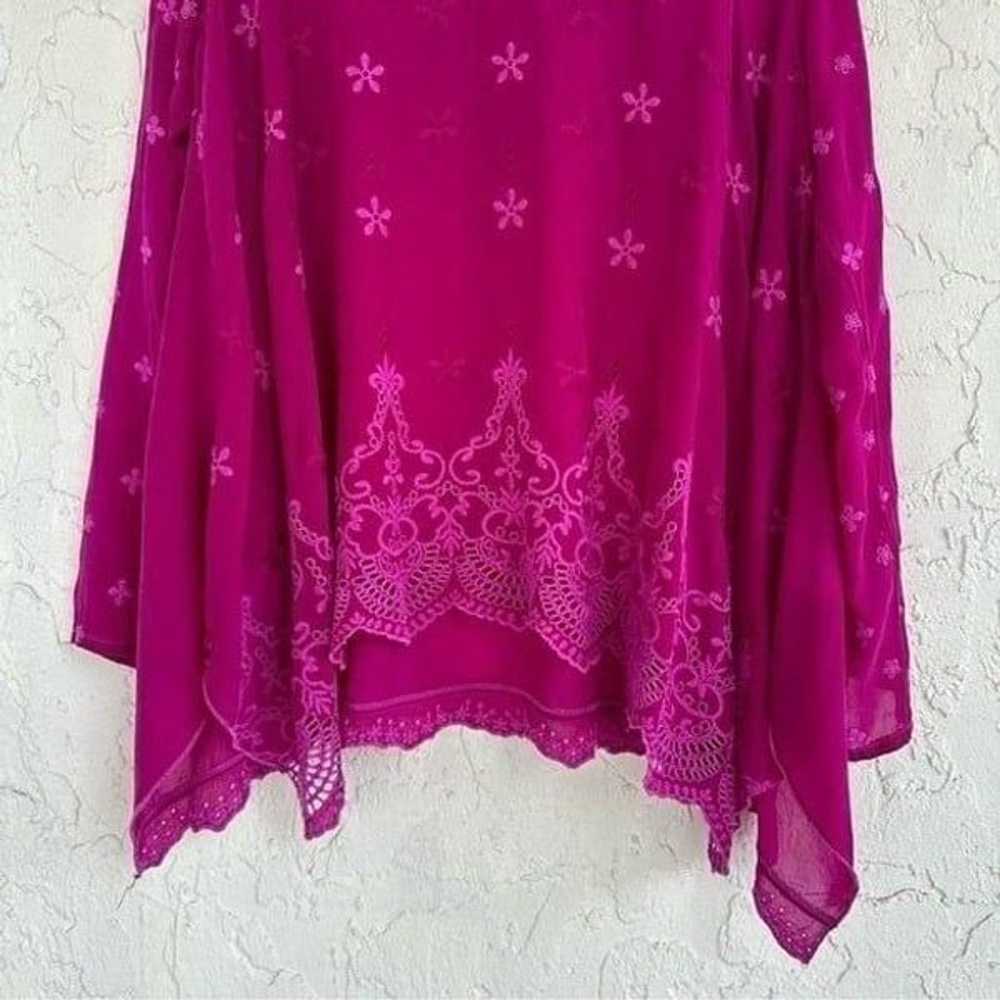 JOHNNY WAS Pink Eyelet Boho Embroidered Blouse Wo… - image 6