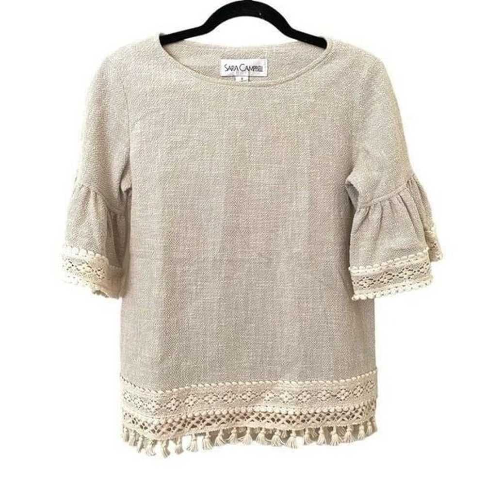 SARA CAMPBELL Lace Trimmed Top Sz Sm - image 1