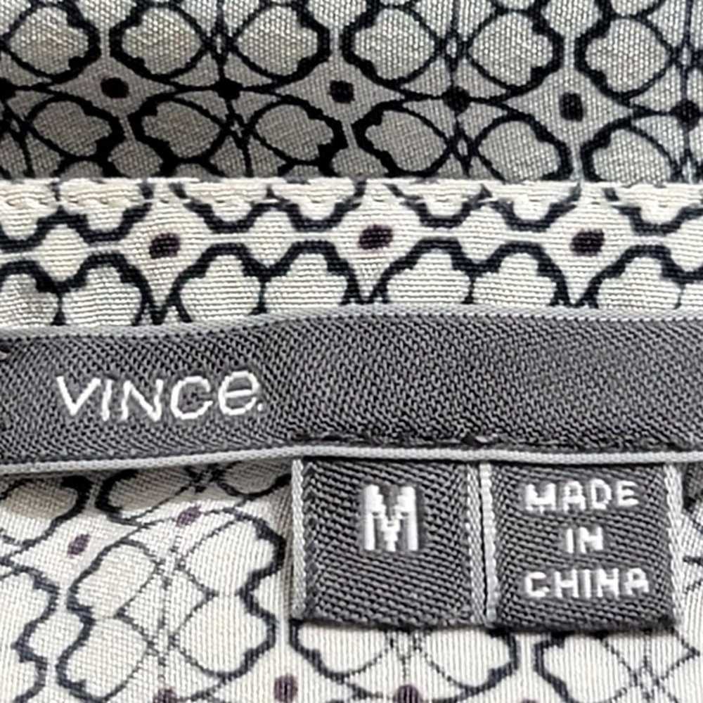 Vince 100% Silk Tunic Dress Top M Shortsleeve Blue - image 9