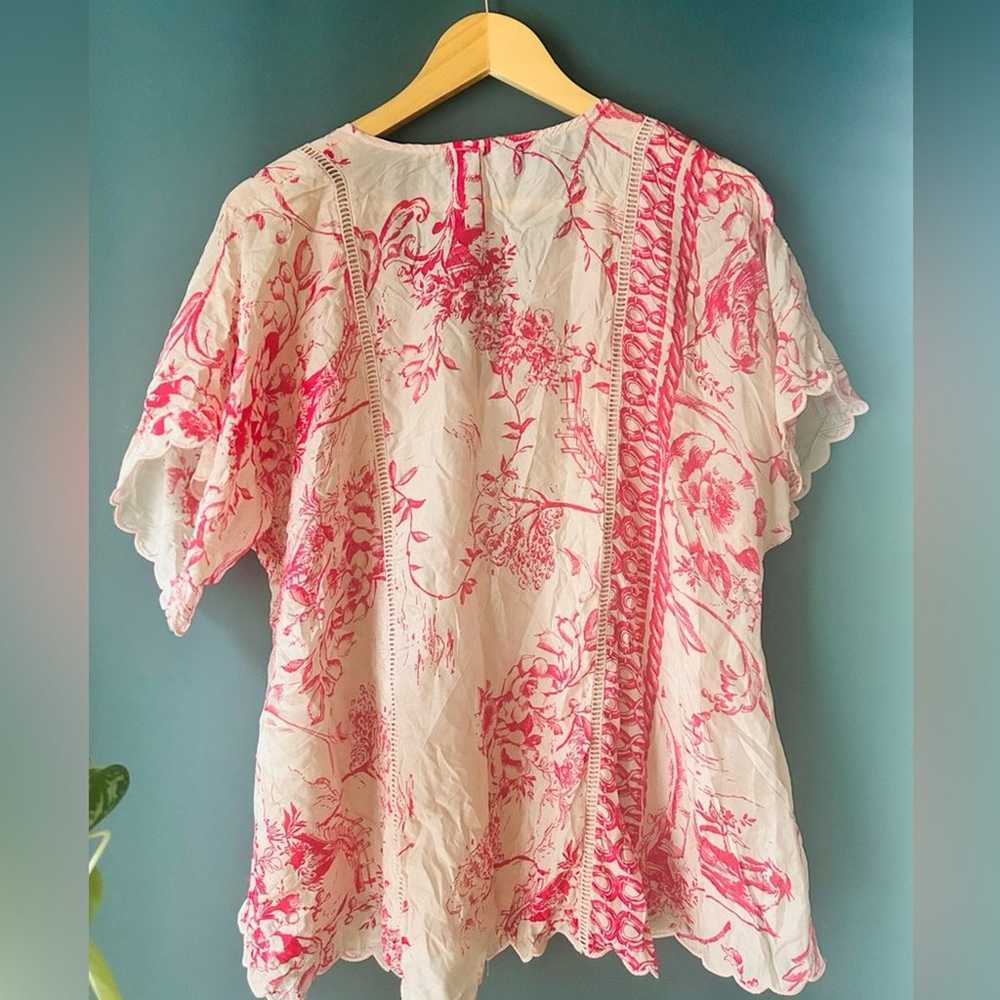 Johnny Was 100% Silk Boho Embroidered Top - image 4