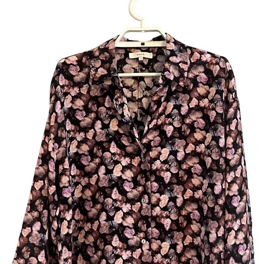 Vince Silk Floral Long Sleeve Button Down Blouse - image 2