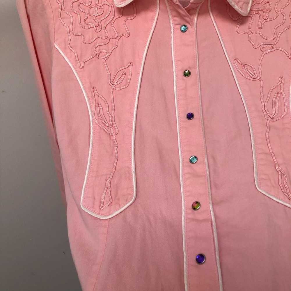 Blue Tattoo | Pink Skull Long Sleeve Button Down - image 3