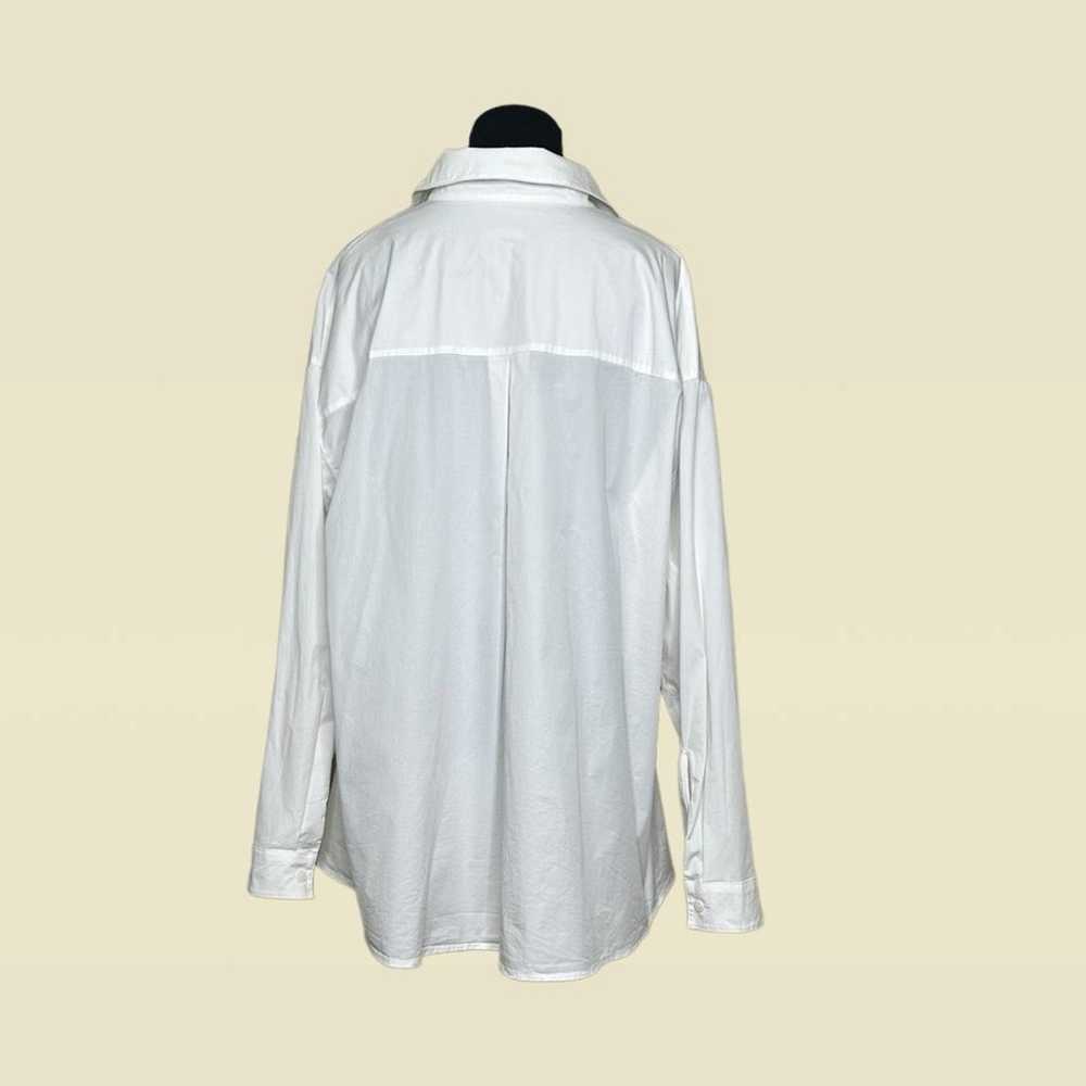 Stella Carakasi white long sleeves hi low button … - image 2