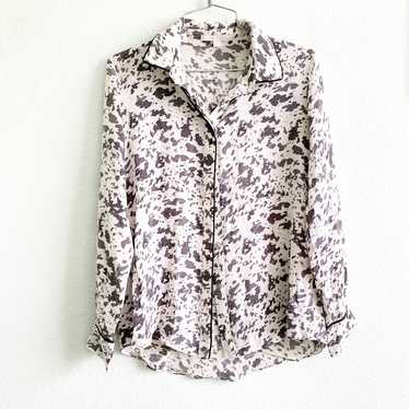 JONATHAN SIMKHAI silk blouse printed top shirt bu… - image 1