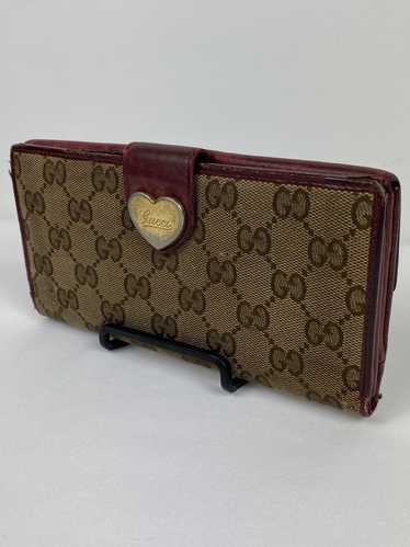 Gucci Gucci GG Canvas monogram heart long wallet