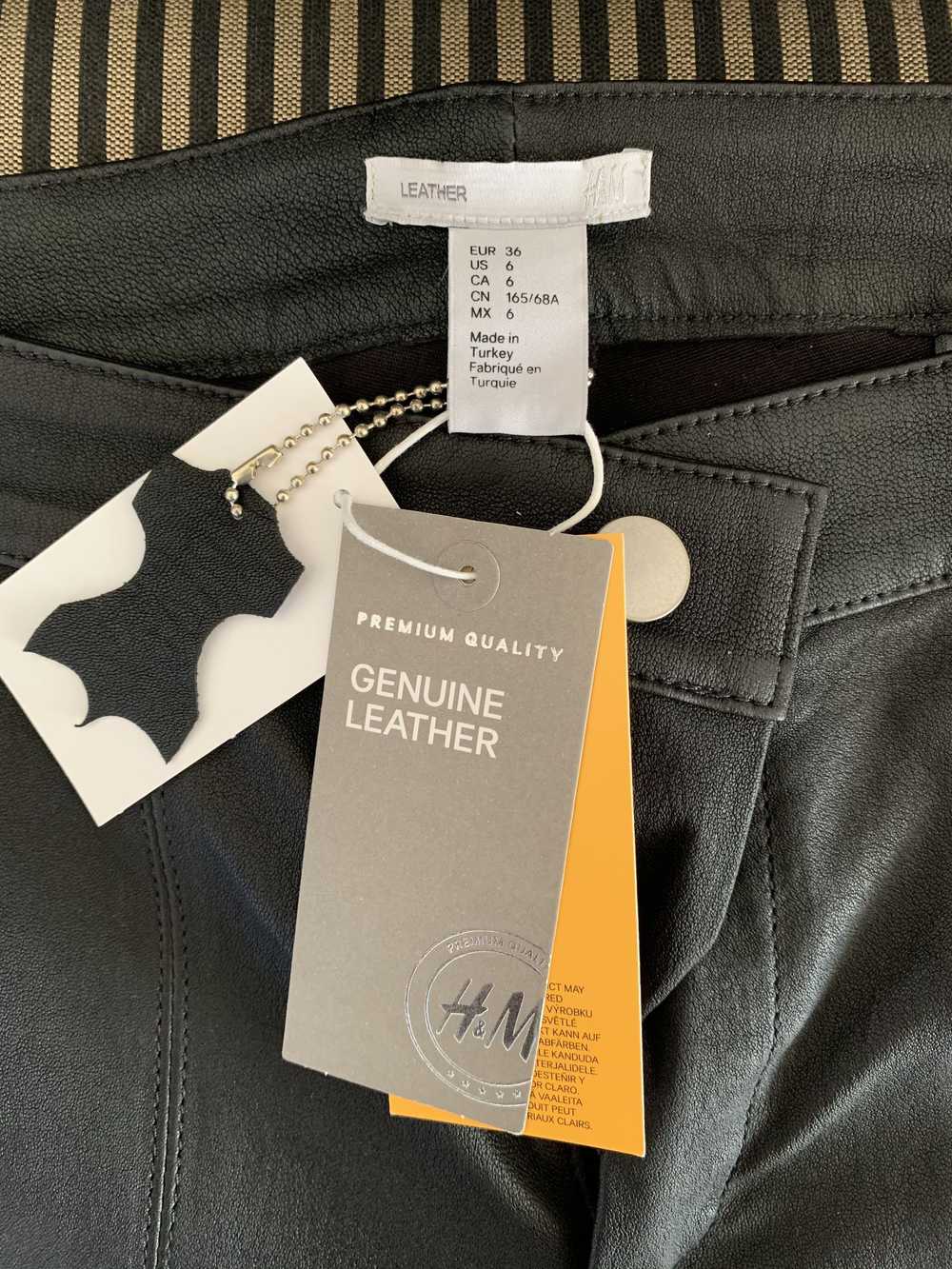 H&M × Luxury NWT H&M Black Premium Leather Skinny… - image 3