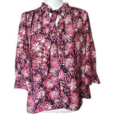 Marni 100% Silk Blouse Top with Tie Neck and 3/4 … - image 1