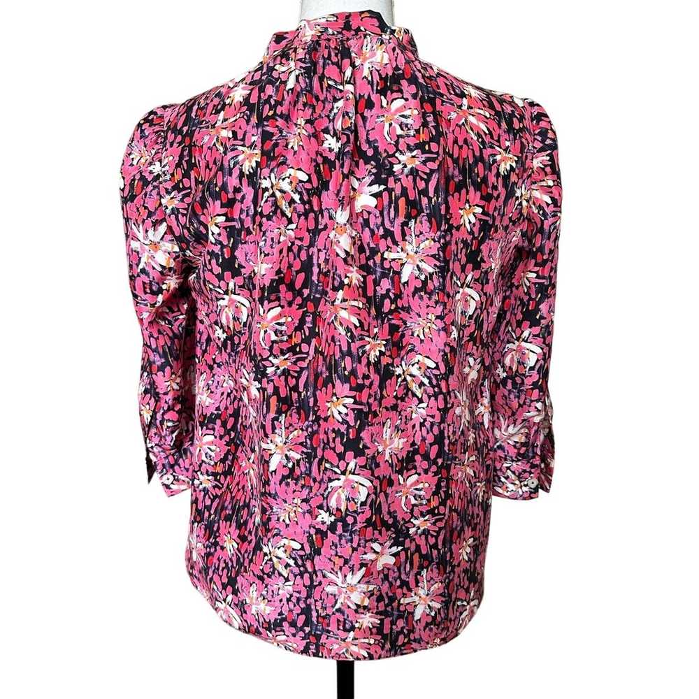 Marni 100% Silk Blouse Top with Tie Neck and 3/4 … - image 2