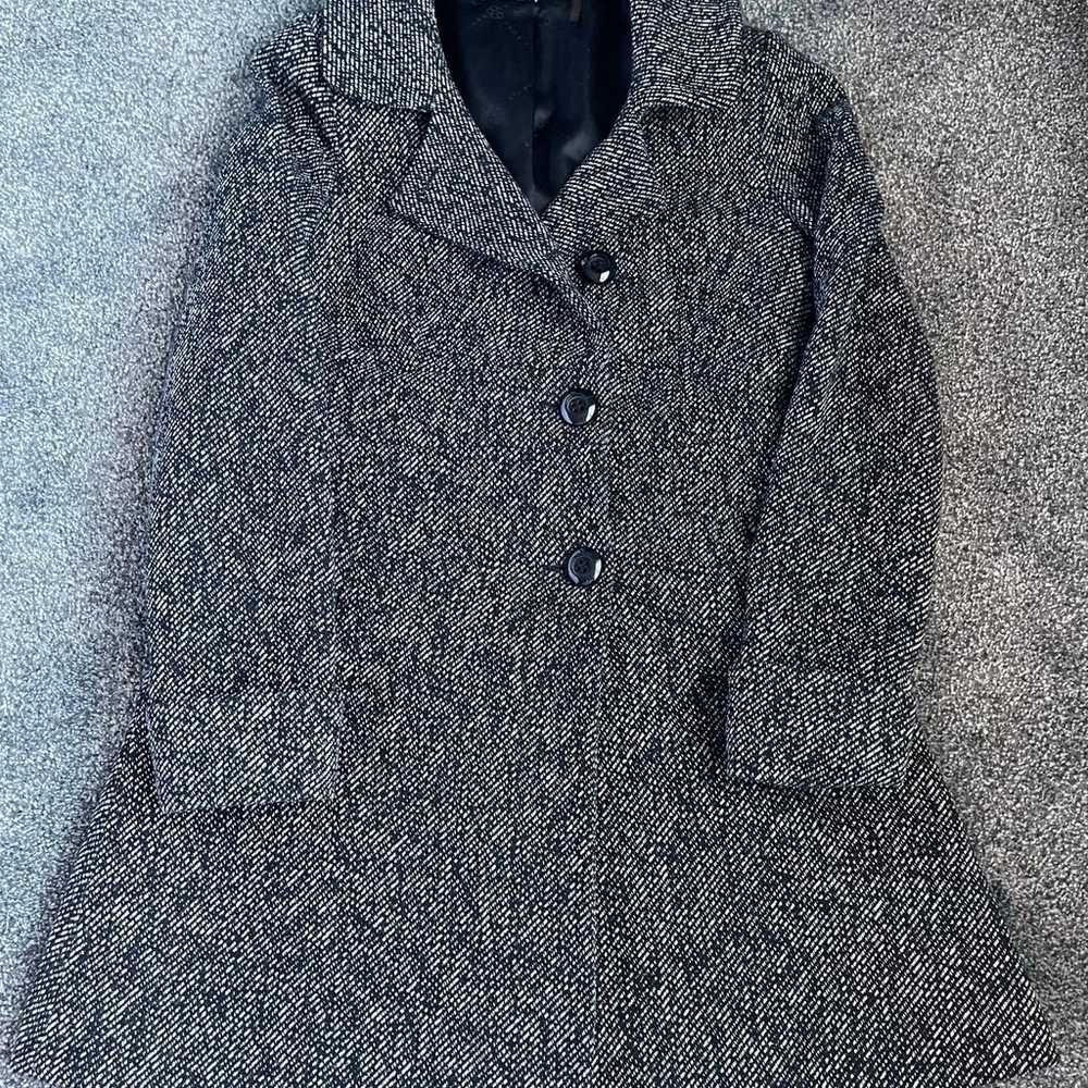 TRINA TURK~Tweed~Wool Blend~Mid Length OverCoat~S… - image 1