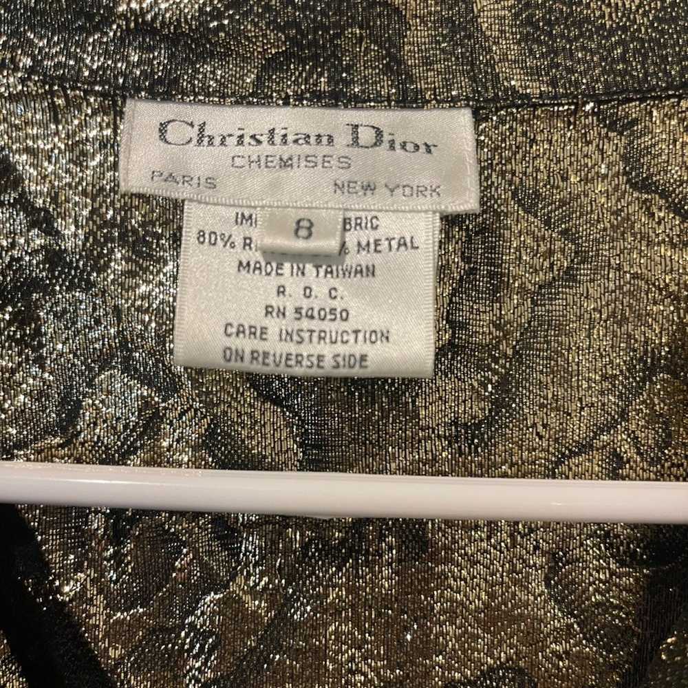 Vintage Christian Dior Metallic Chemise Blouse - image 2