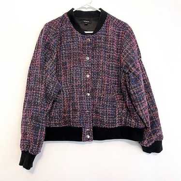 TORRID 2 Plus Size "Wool" Varsity Jacket Pink Pur… - image 1