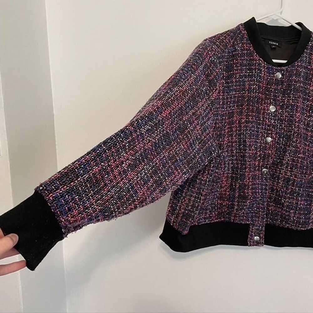 TORRID 2 Plus Size "Wool" Varsity Jacket Pink Pur… - image 4