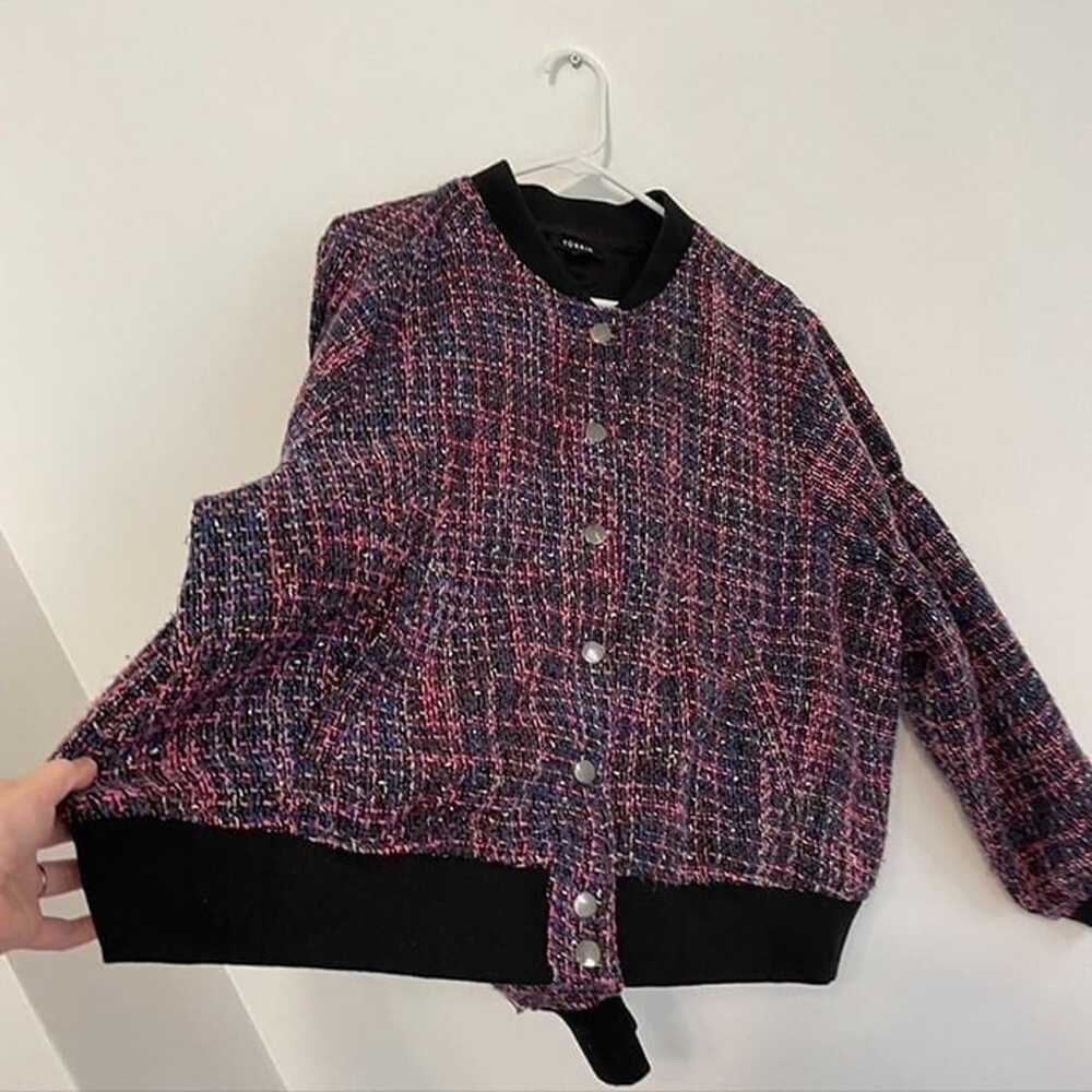 TORRID 2 Plus Size "Wool" Varsity Jacket Pink Pur… - image 5