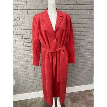 Vintage Ultra Suede Brand Fabric Women Coral Long… - image 1