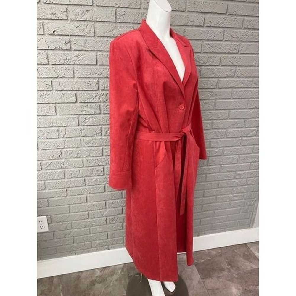 Vintage Ultra Suede Brand Fabric Women Coral Long… - image 3
