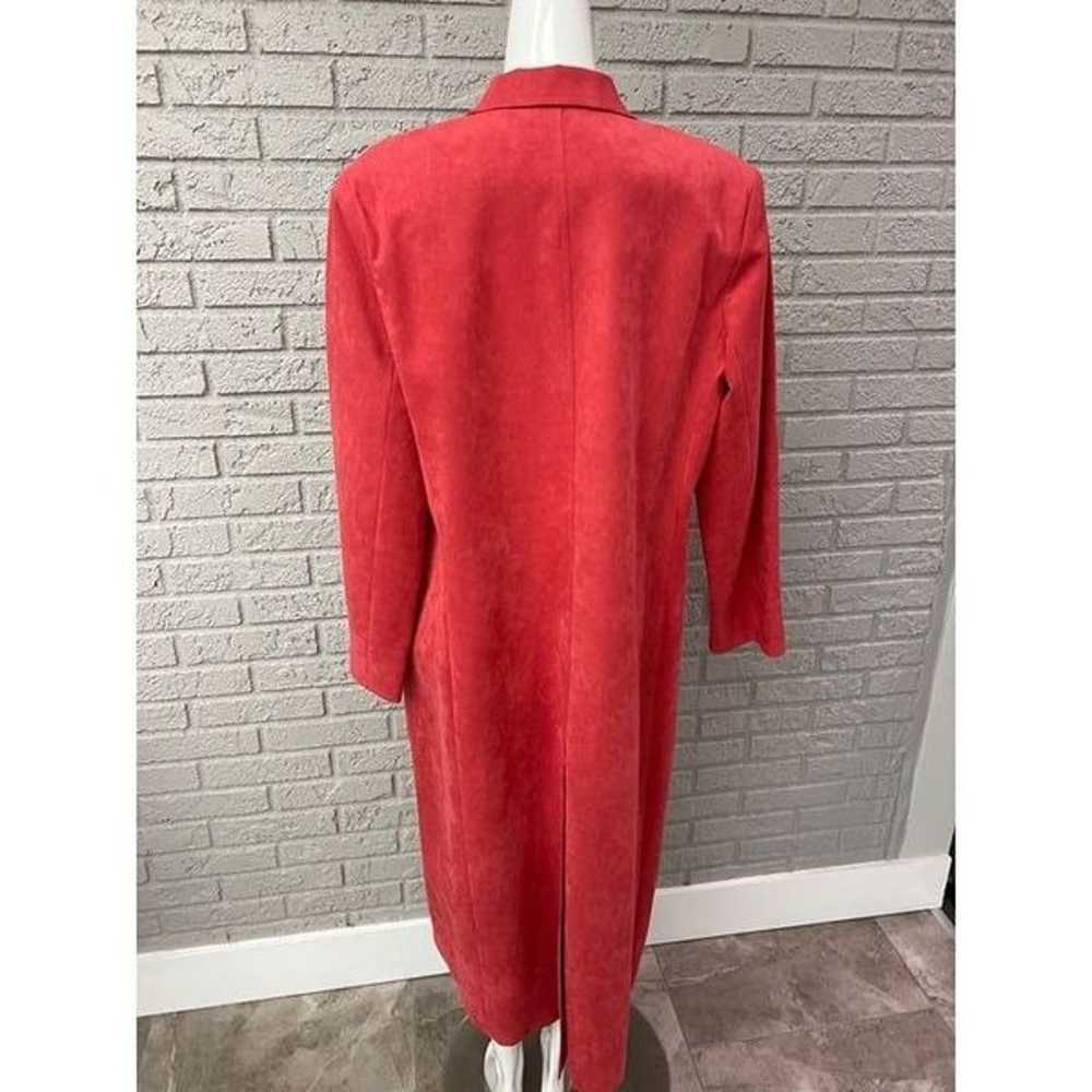 Vintage Ultra Suede Brand Fabric Women Coral Long… - image 6
