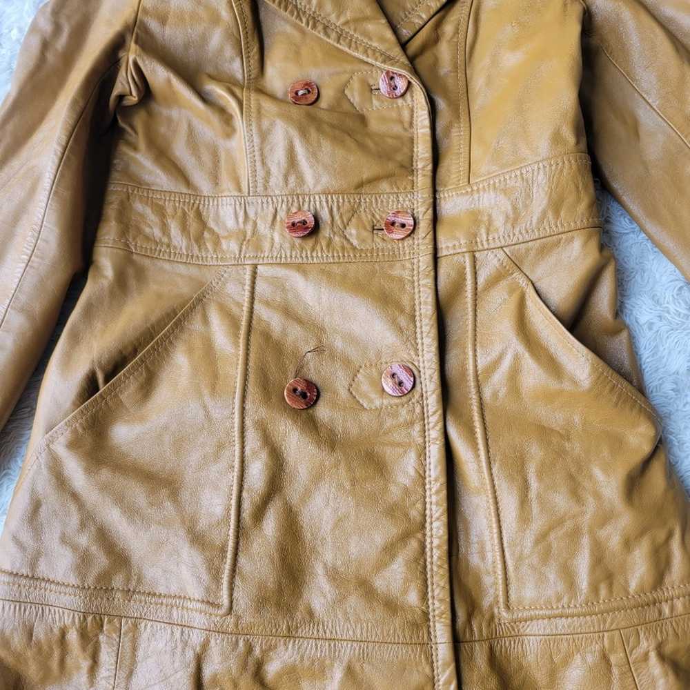 Vintage The Tannery Montgomery Ward Trench Leathe… - image 3