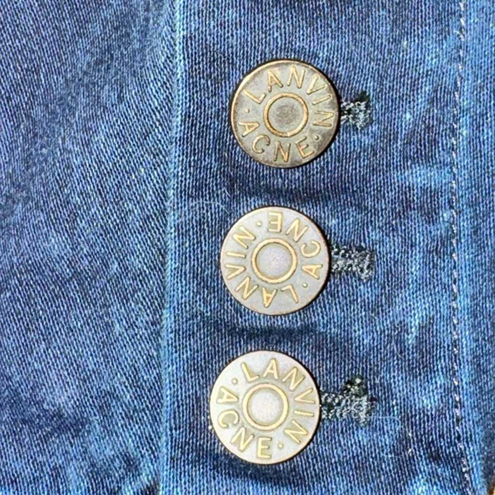 Lanvin Paris Acne Denim Jean Jacket Pockets Ram S… - image 6
