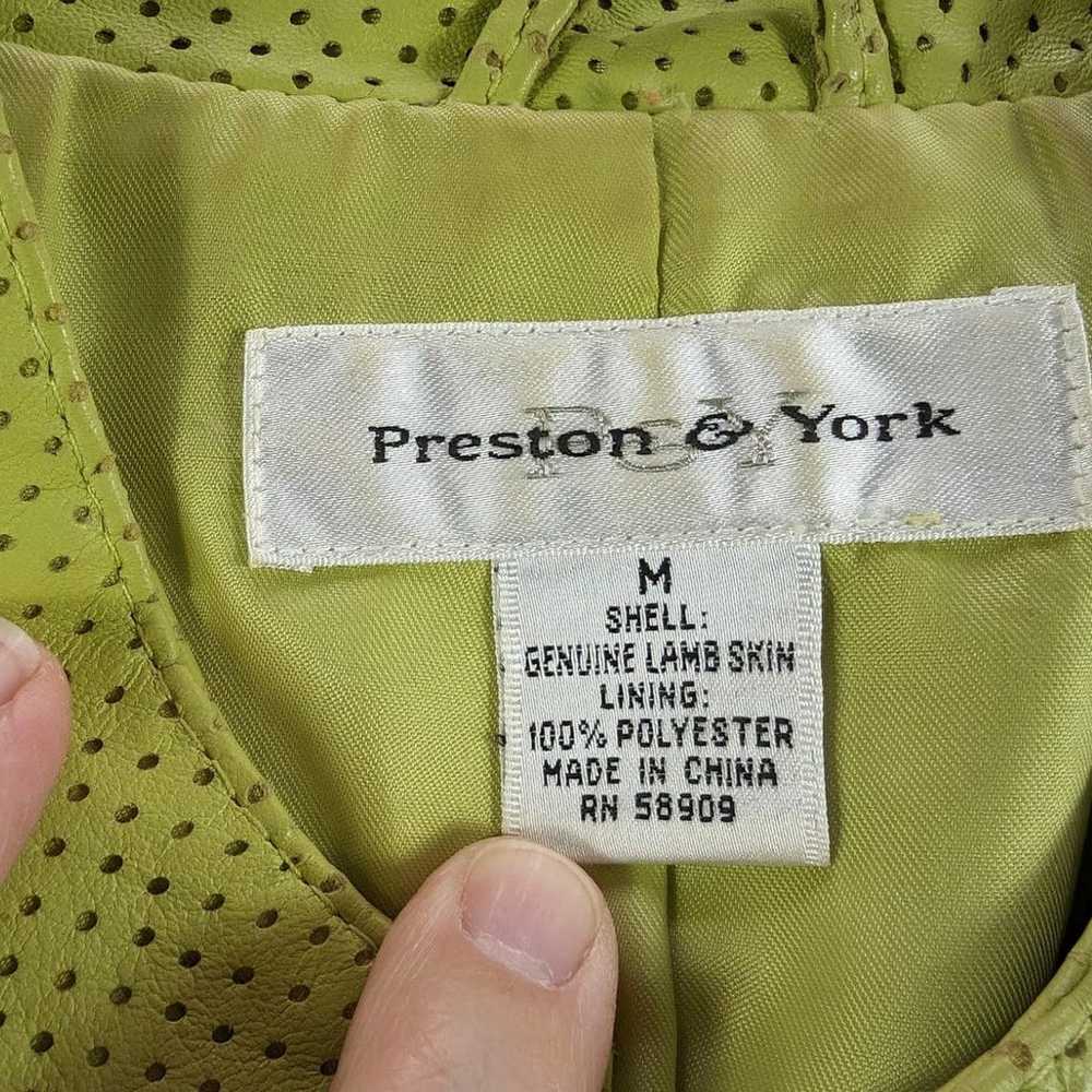 Vintage Preston & York Genuine Lamb Skin Lime Gre… - image 3