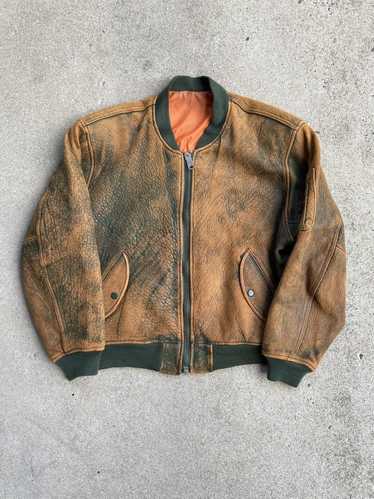 Japanese Brand - Reversible Painted Leather Bomber