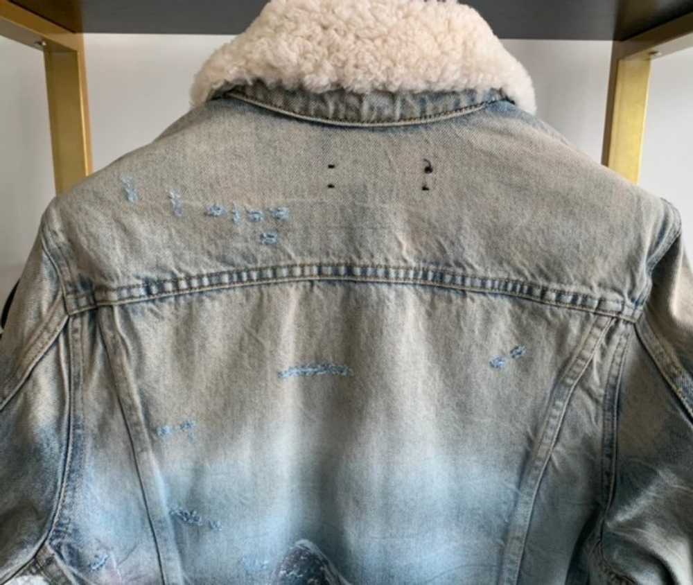 AMIRI 19FW Shearling Collar Wolves Denim Jacket - image 4