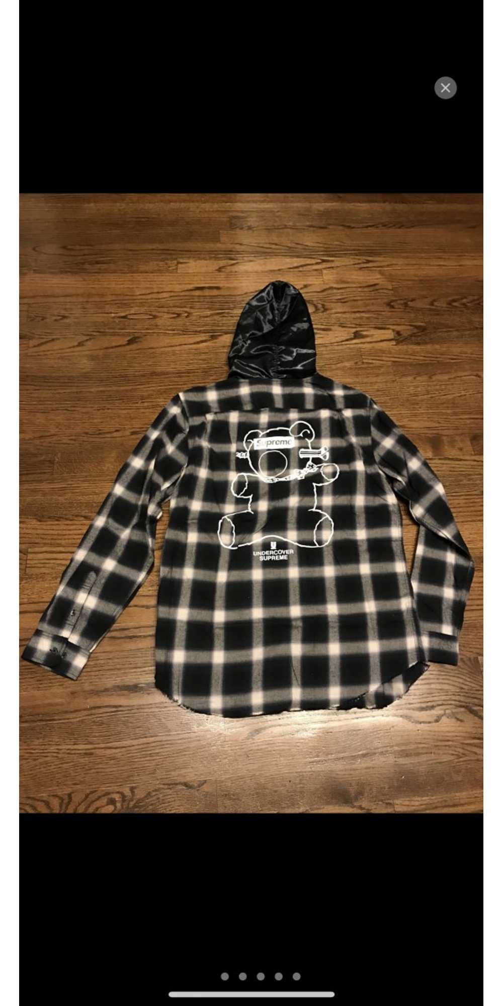 Supreme x Undercover Black Satin Bear Flannel - image 1