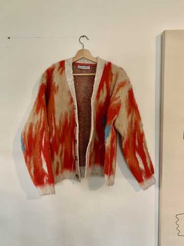 AMI Paris No Maintenance Flame Mohair Cardigan