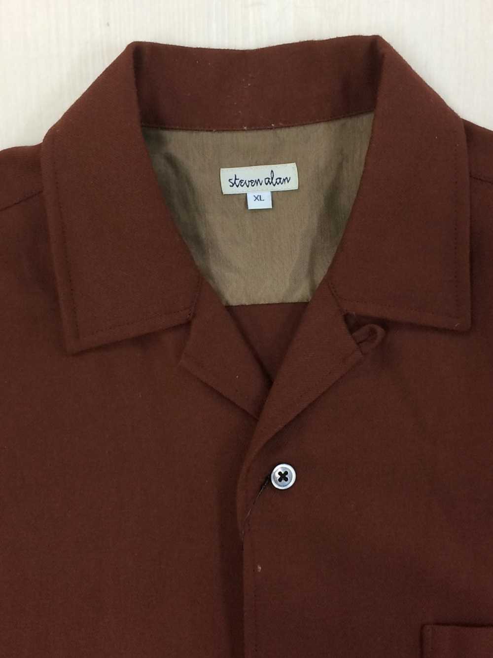 Steven Alan - JP Wool Burgundy Open Collar Shirt … - image 4