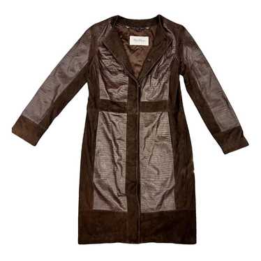 MaxMara leather and suede mix long Coat - image 1