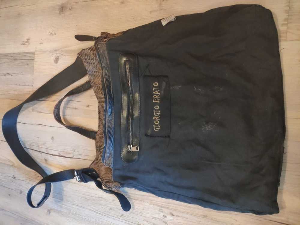 Giorgio Brato - Brown washed Leather shoulder bag… - image 6