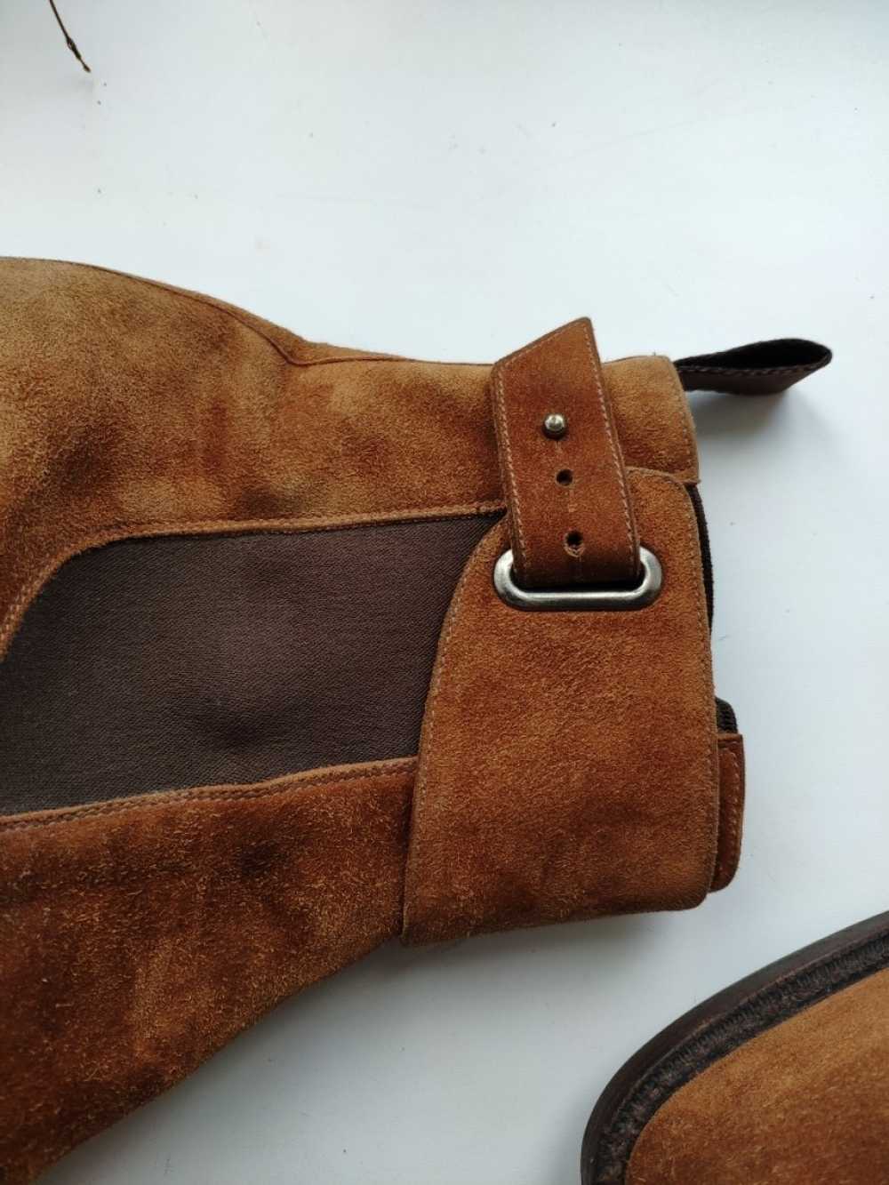 Sergio Rossi - Tan strap chelsea boots.Fits like … - image 5