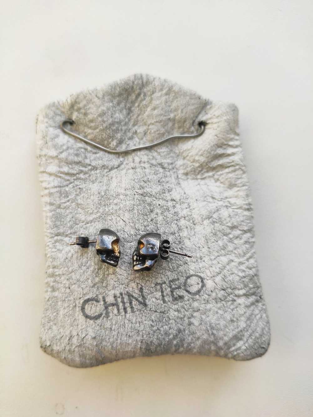 Chin Teo - SILVER SKULL EARRINGS WITH GOLD EYEBAL… - image 2